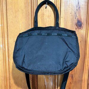 LeSportSac Crossbody Shoulder Bag Black Handbag Purse Organizer Travel NICE!